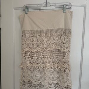Solitaire Cream Lace Maxi Skirt